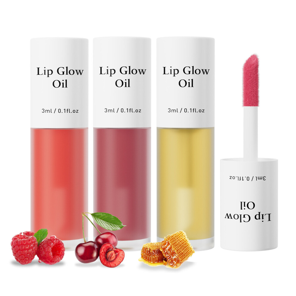 (B) Moisturize Lips And With Natural Long Lasting Shiny Fruit Flavored Lip Gloss Lip Oil Set 9ml