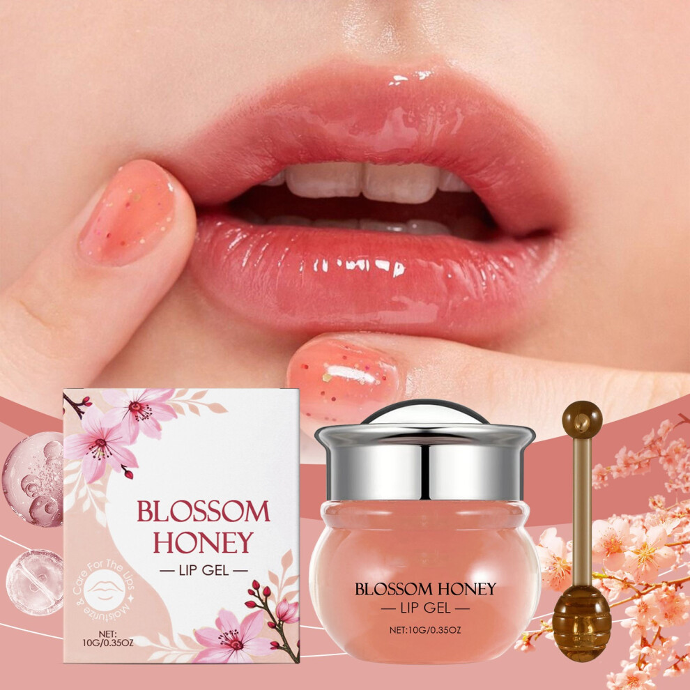 (Multicolor) Cherrys Blossoms Honeys Lip Balm Brightens Lip Moisturizing Lip Lasting Moisturizer To Improve Lip Wrinkles Gentle Ingredients 10g