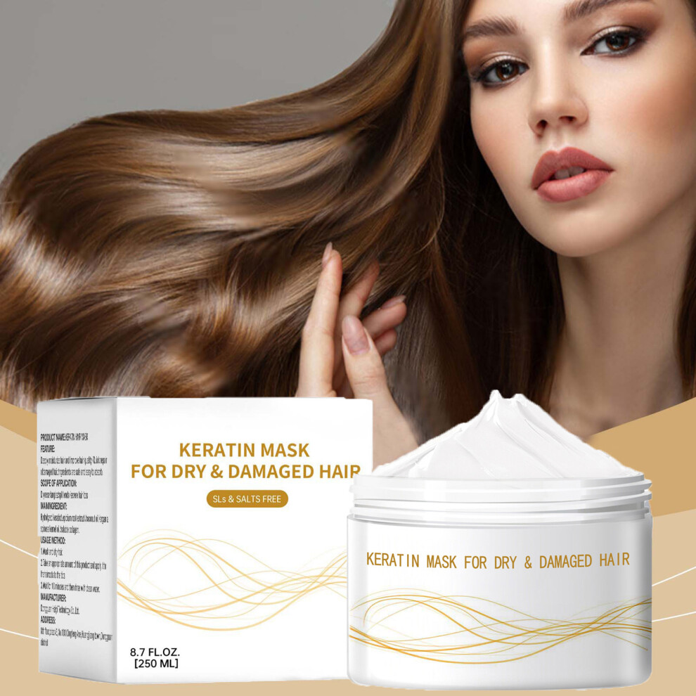 White (White) Deep Conditioning Collagens Protein Mask With Keratin And Argan Oil For Damaged Hair All Hair Types 250G