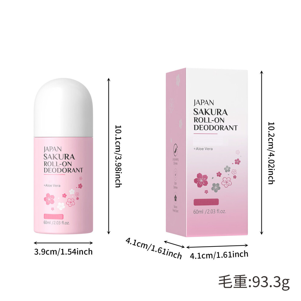 (Pink) Japan  Roll - On Deodorant Sweat And Odor Control 60ml