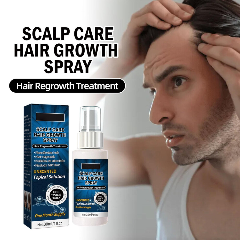 Blue (Blue) Men's Hair Growth Spray, Hair Nutrient Solution, Herbal Hair Growth Maximization Spray, Hair Growth Daily Nourishing Spray, Hair Spray 30Ml