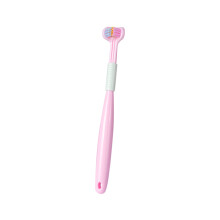 (Pink) Children's Three-sided Toothbrush Boys And Girls Clean Soft Bristle Toothbrush Children's Toothbrush