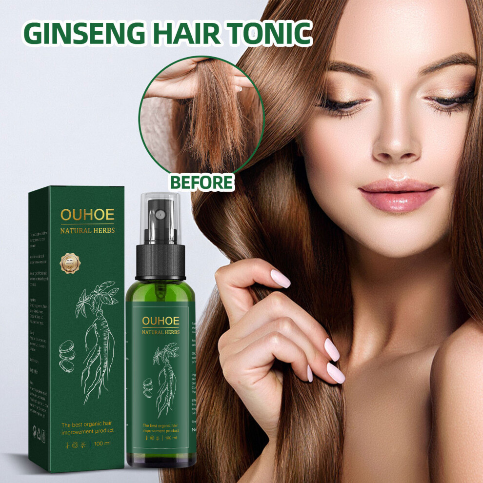 Green (Green) 100Ml Natural Ginseng Oil Serum Spray Hair Loss Hair Thinning Health Hair Growth Liquid Regrowth Hair Loss