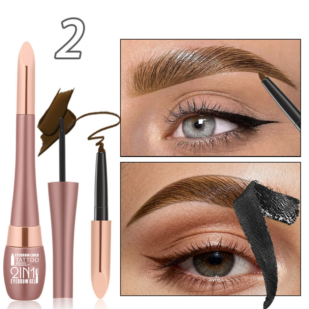 Cream (B) Tear-Off Eyebrow + Eyebrow Pencil 2-In-1 Long-Lasting Waterproof Makeup