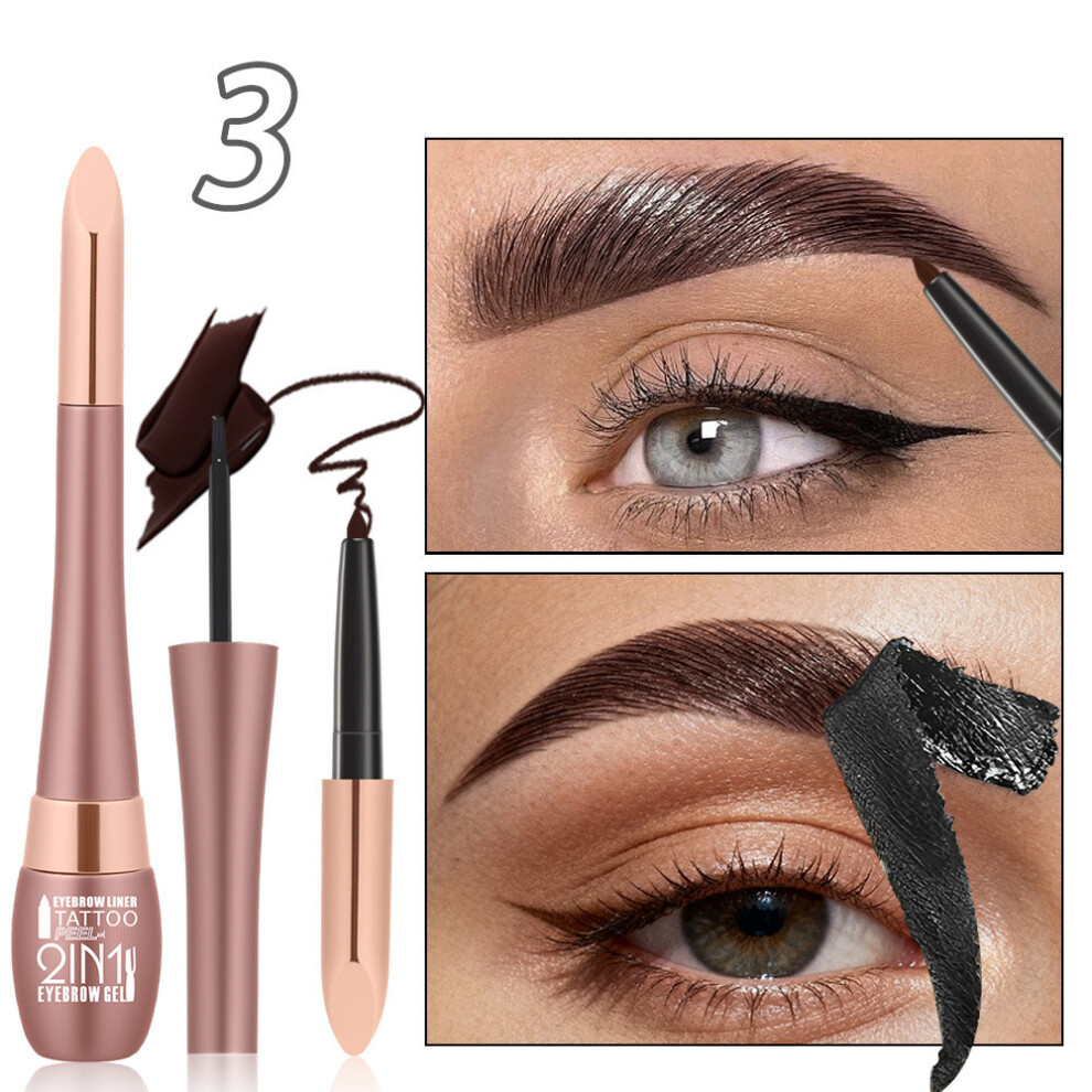 Cream (C) Tear-Off Eyebrow + Eyebrow Pencil 2-In-1 Long-Lasting Waterproof Makeup