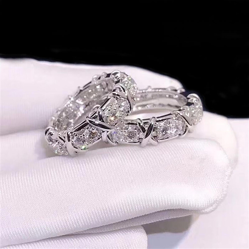 (Multicolor) Jewelry Ring Copper Color Separation Inlaid Zircon Ring Fashion Trend Ring Jewelry