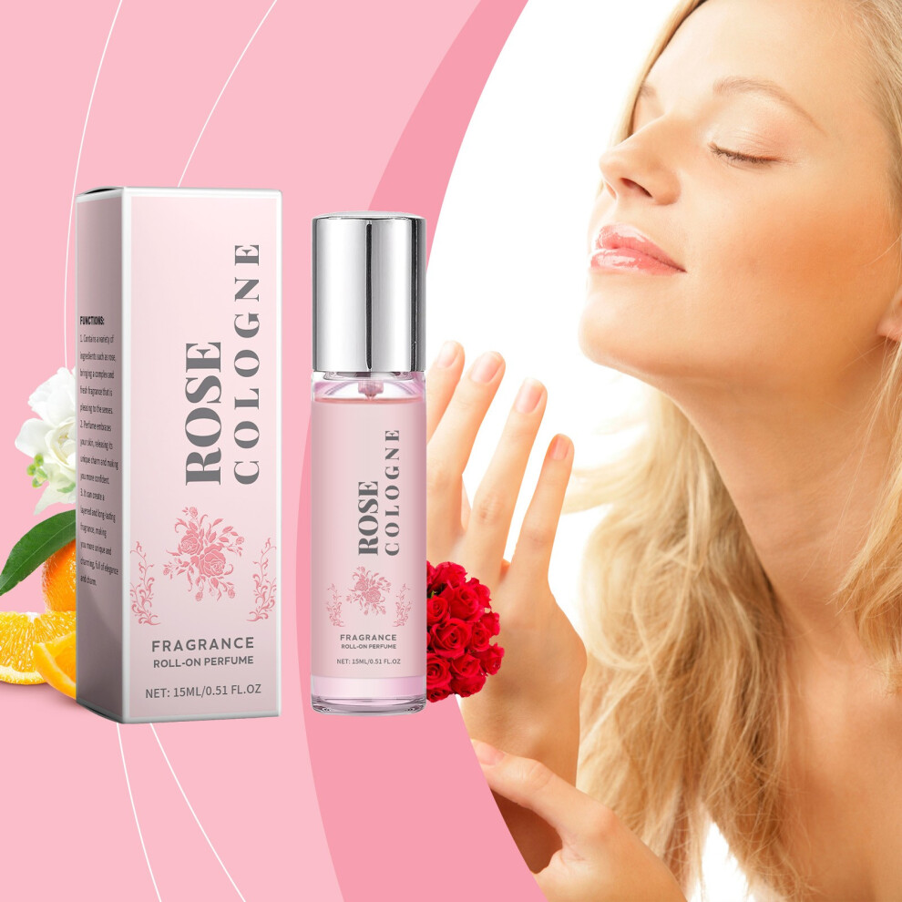 (Pink) Rose Elegant Perfume Long Lasting Perfume Fresh Floral Rose Perfume Perfume 15ml