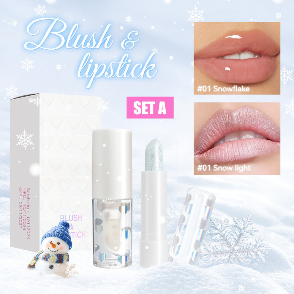 Red (A) Pearlescent Mouth Lip Glaze Set Fine Glitter Moisturizing And Moisturizing Lipstick Easy To Touch Cup Lipstick