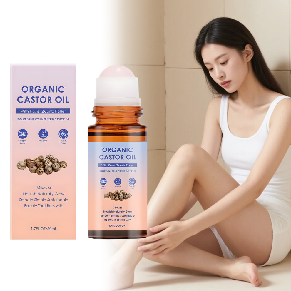 (Brown) Castor Oil Containing Rose Quartz Suitable For Eyebrows And Eyelashes Reducing Dirt And Mess 50ml
