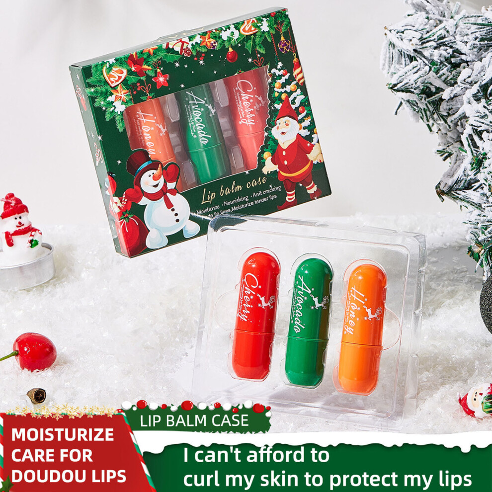 (Multicolor) Lip Balm Set Lip Balm Gentle Moisturising Moistured Soothing Lips Brightening And Smoothing Lips 3x3.5g
