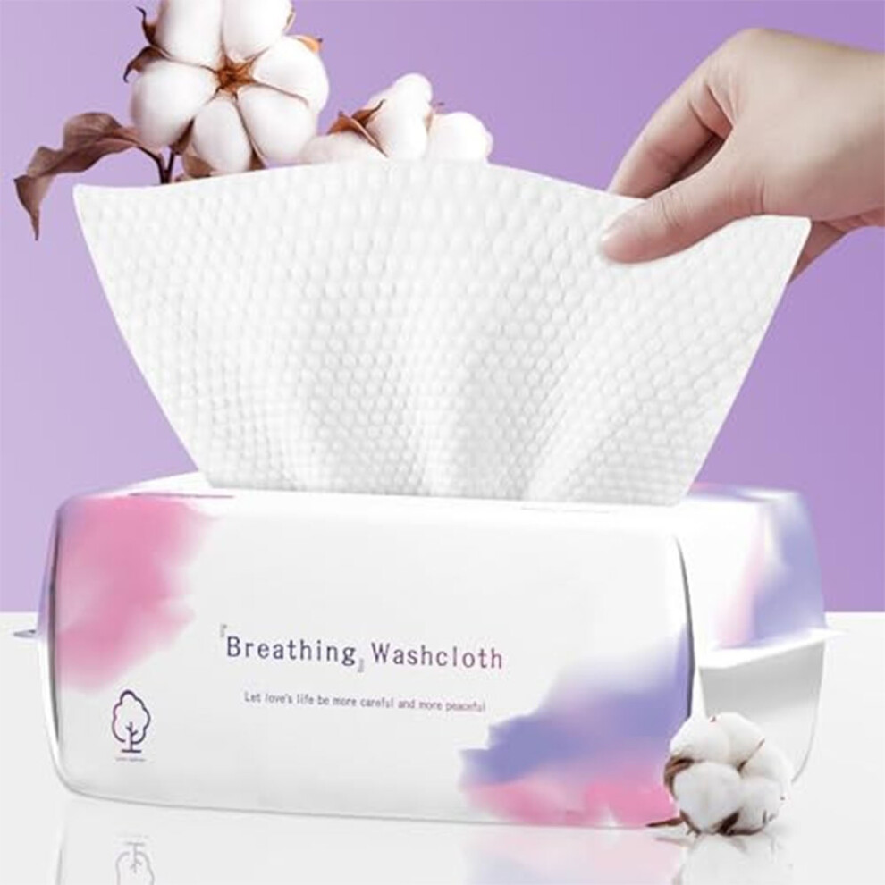 White (White) Disposable Face Towel 100 Count Soft Face Dry Wipes Facial Cloths Towelettes For Washing And Drying Lint Facial Tissue