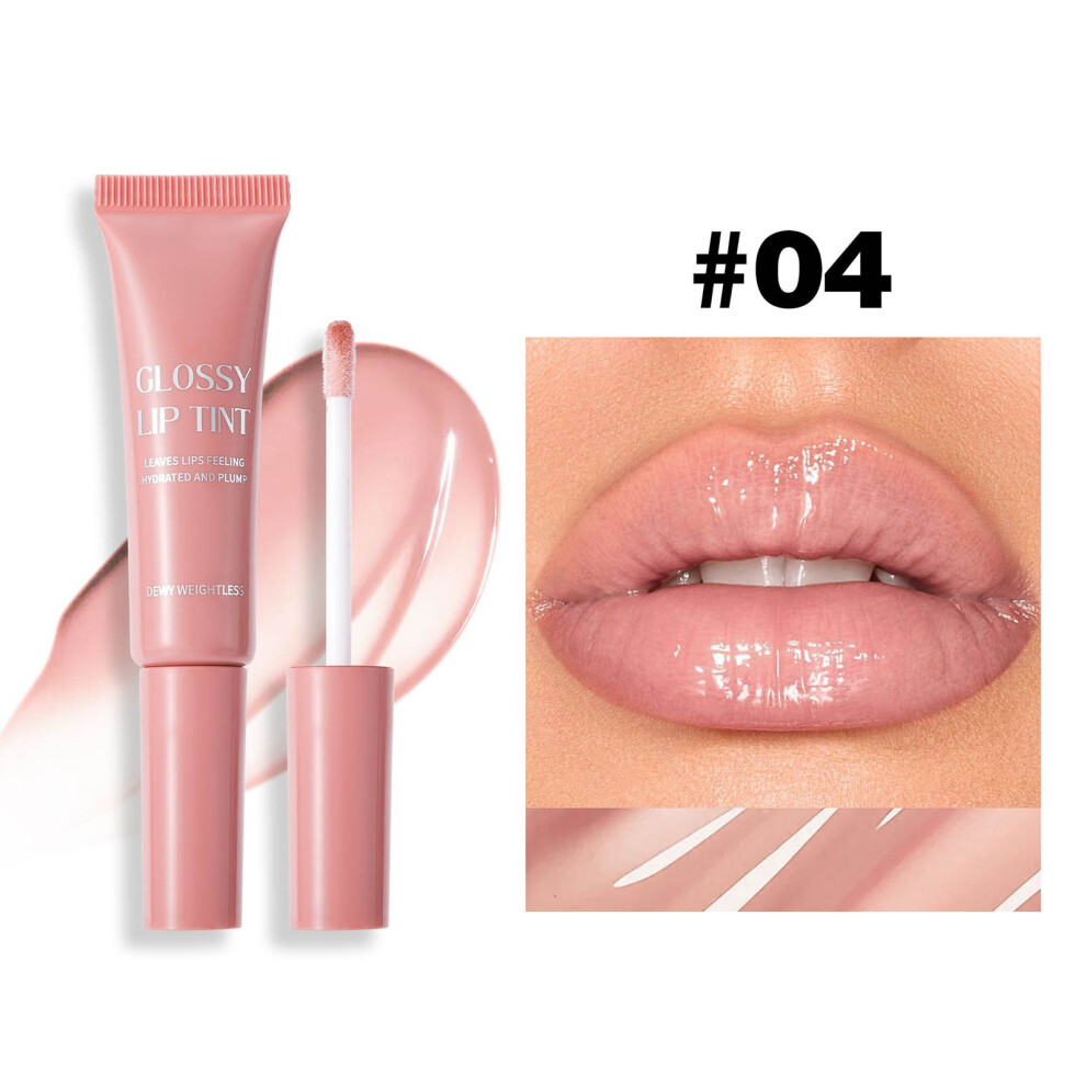 (D) Lip Gloss For Women Clear Tinted Gloss Long Lasting Shine Lip Gloss Glossy Lip Balm 12.5ml