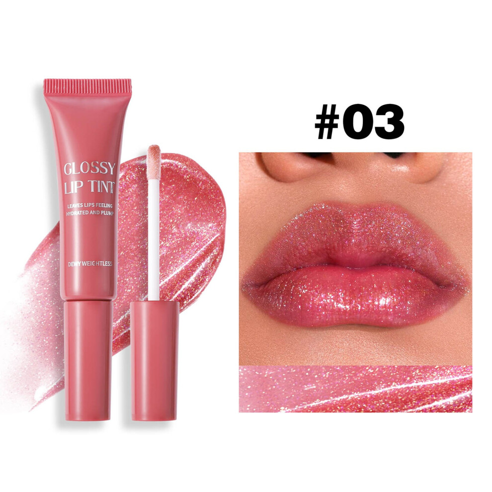 (C) Lip Gloss For Women Clear Tinted Gloss Long Lasting Shine Lip Gloss Glossy Lip Balm 12.5ml