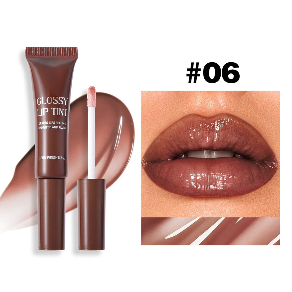 (F) Lip Gloss For Women Clear Tinted Gloss Long Lasting Shine Lip Gloss Glossy Lip Balm 12.5ml