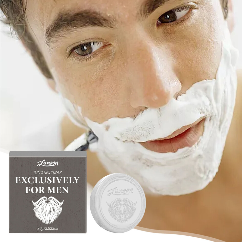 (B) Shaving Soap Gentle Softening Beard Foam Shaving Men's Beard Soap 80g