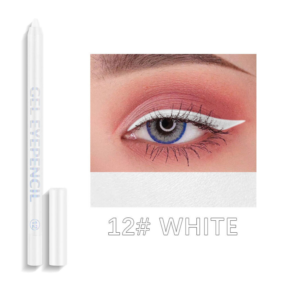 White (L) Eyeliner Pencil Color Eyebrow Pencil Eyeliner Gel Pen Waterproof Sweat Lying Silkworm Foam Pen Eye Pen