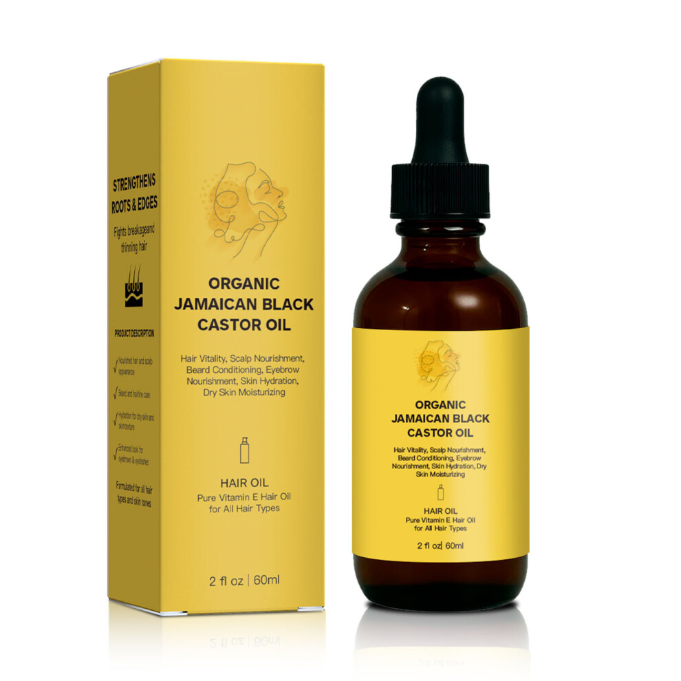 Yellow (Yellow) Castor Oil With Rose Quartz Roller 100 Percent Extra Hexane-Free Deeply Moisturize And Nourish The Soothing Discomfort 60Ml