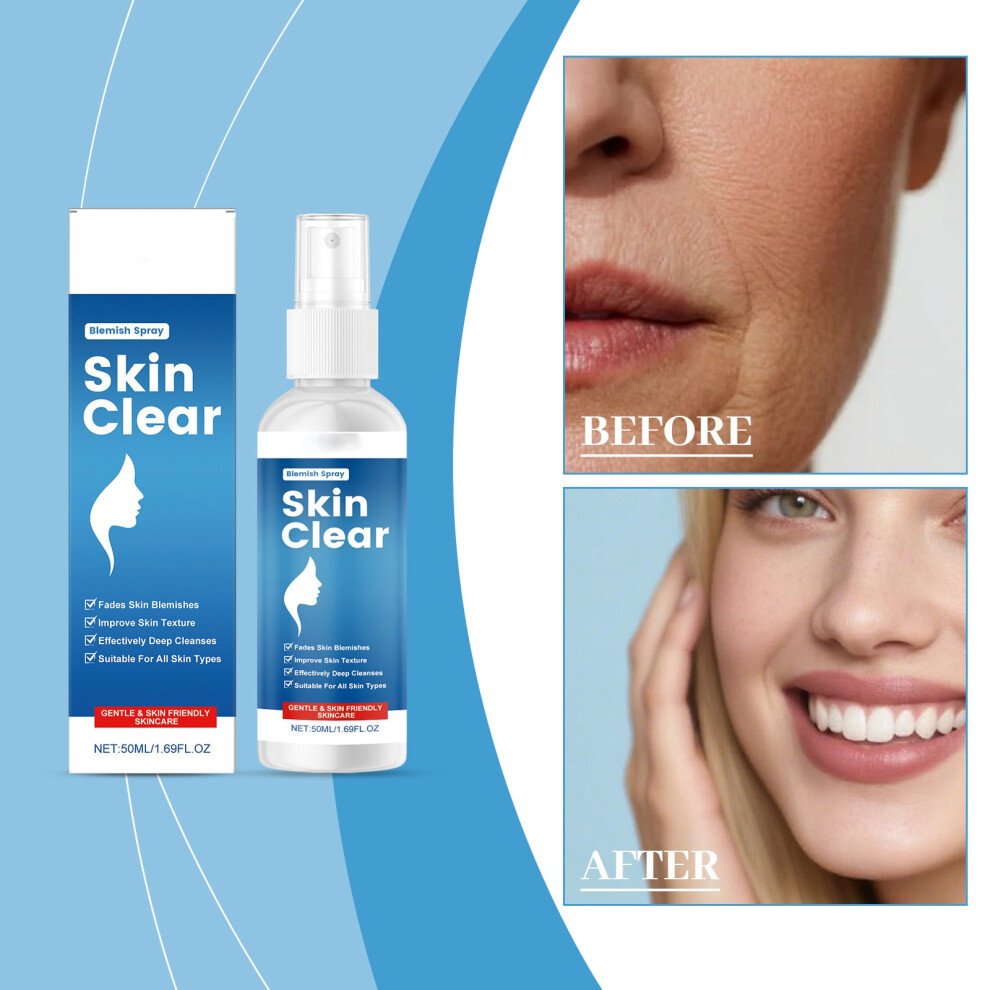 (Blue) 50ml Body Cleansing Spray Mild Refreshing Brightening Moisturizing Improving Dullness Body Wide