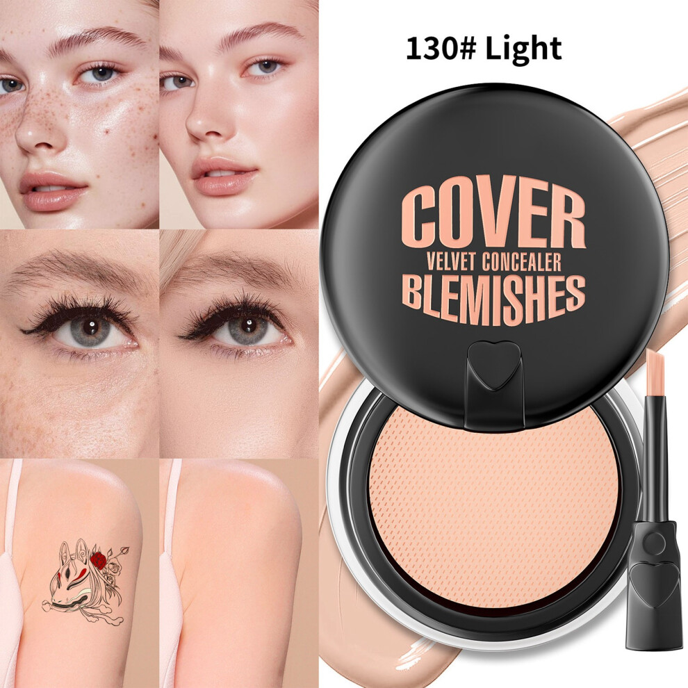 Cream (B) Waterproof Concealer Full For Under Eyes Makeup With Built-In Brush Hide Blemishes Imperfections