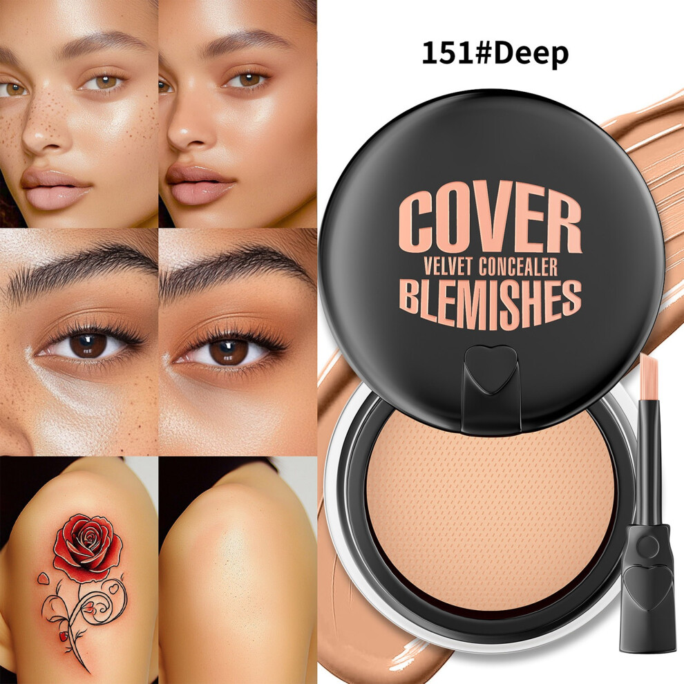Cream (A) Waterproof Concealer Full For Under Eyes Makeup With Built-In Brush Hide Blemishes Imperfections