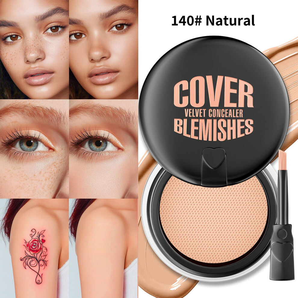 Cream (C) Waterproof Concealer Full For Under Eyes Makeup With Built-In Brush Hide Blemishes Imperfections
