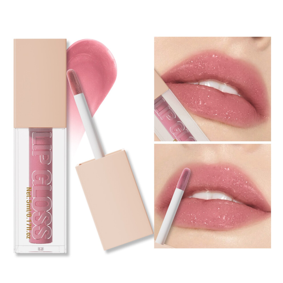 (D) Natural Moisturizing Fine Glittering Lip Gloss Light Moisturizing Mirror Lip Gloss Lip Gloss