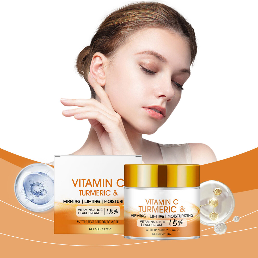 Cream (Multicolor) Turmeric Brightening Hydrating And Moisturizing Gentle Moisturizing Soft Brightening Care Facial 60G