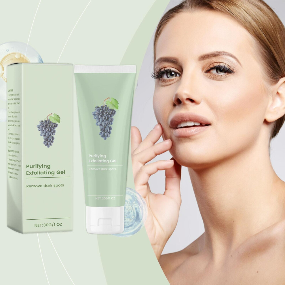 Green (Green) Exfoliating Gel - 30G. Cleansing Facial Gel Gentle Dead Removal. Purifying Exfoliating Gel