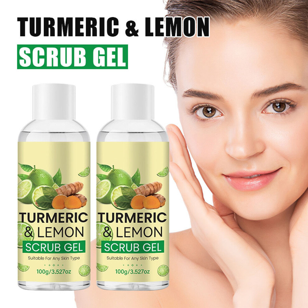 (Multicolor) Turmeric And Lemon Scrub Gel - Gentle Exfoliating Gel For Face And Body Moisturizing And Brightening Suitable