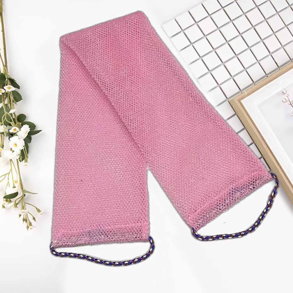 Pink (Pink) Exfoliating Net Sponge Drawstring Africa Bath Towel For Men Foaming Bath Towel For Women Mud Rubbing Bath Towel For Cleaning