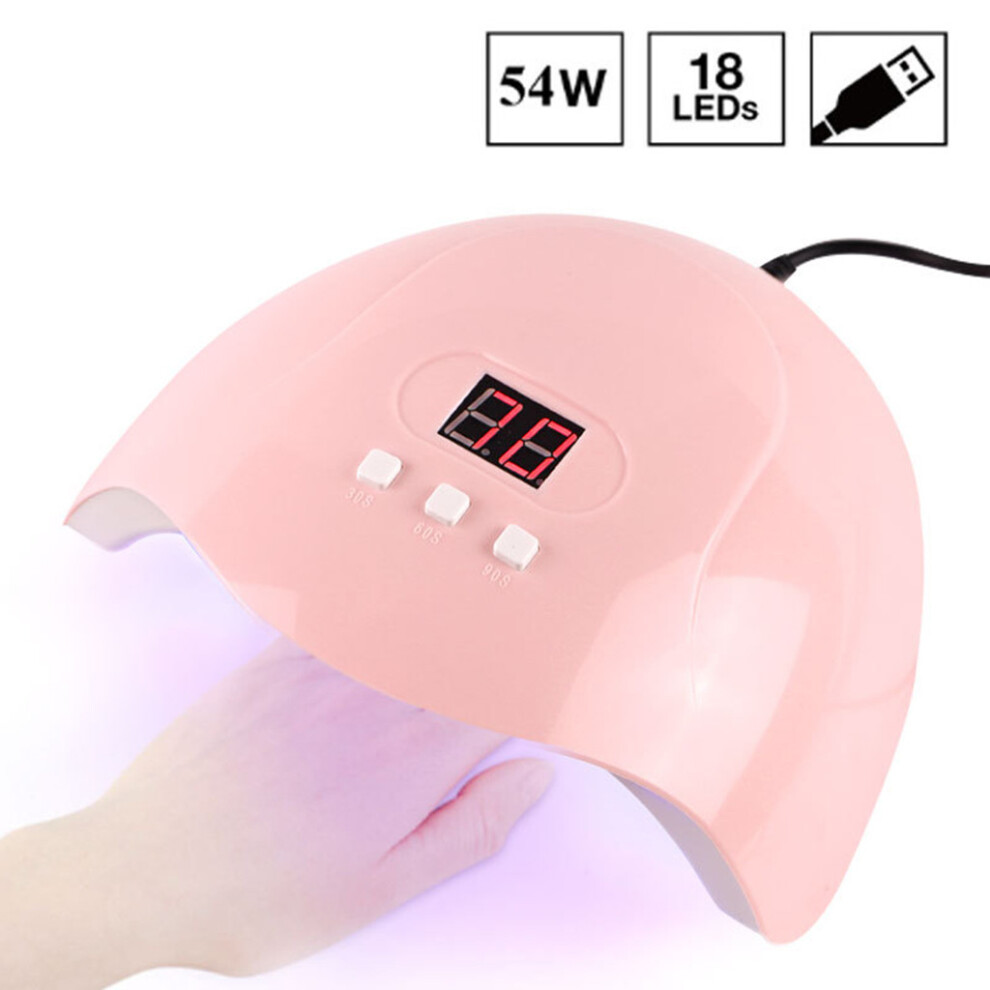 Pink/Light () Nail Lamp 54W Curing Lamps For Gel Polish Led Nail Dryer
