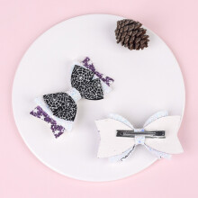 (A) Halloween Headgears Accessories Dark Bow Dress Hair Accessories Materials Girls Hair Accessories Three-layer Bow Clip