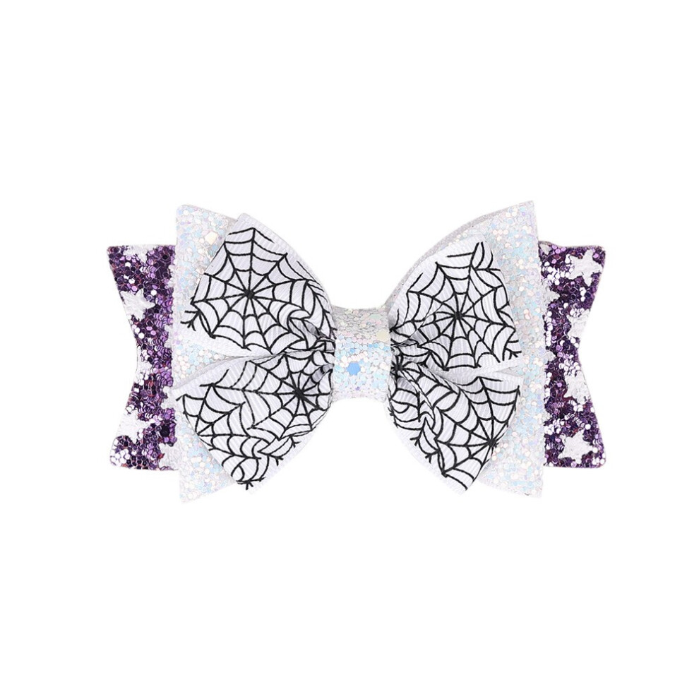 (B) Halloween Headgears Accessories Dark Bow Dress Hair Accessories Materials Girls Hair Accessories Three-layer Bow Clip