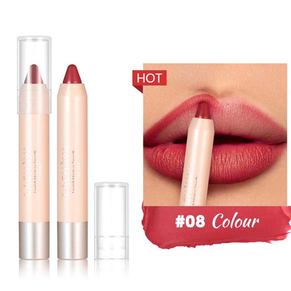(H) 8 Color Matte Lipstick Pencil - High Pigmented Soft Matte Lip Liner, Longwear Lipliner Fine Lip Natural Lip Makeup Cosmetics