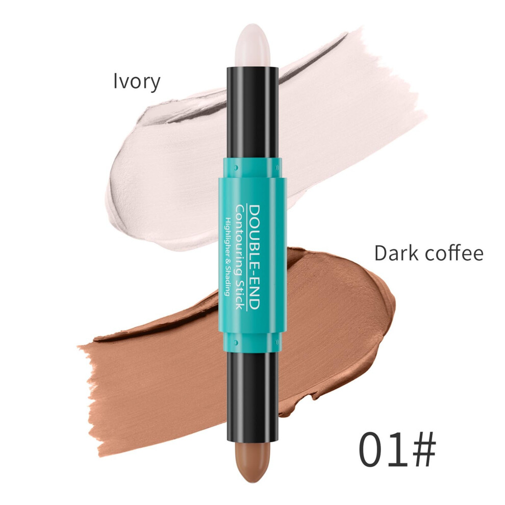 (A) Double Headed Capacity Repair Stick Concealer Stick Nose Shadow Repair Capacity Brightening Concealer Highlight Pen.