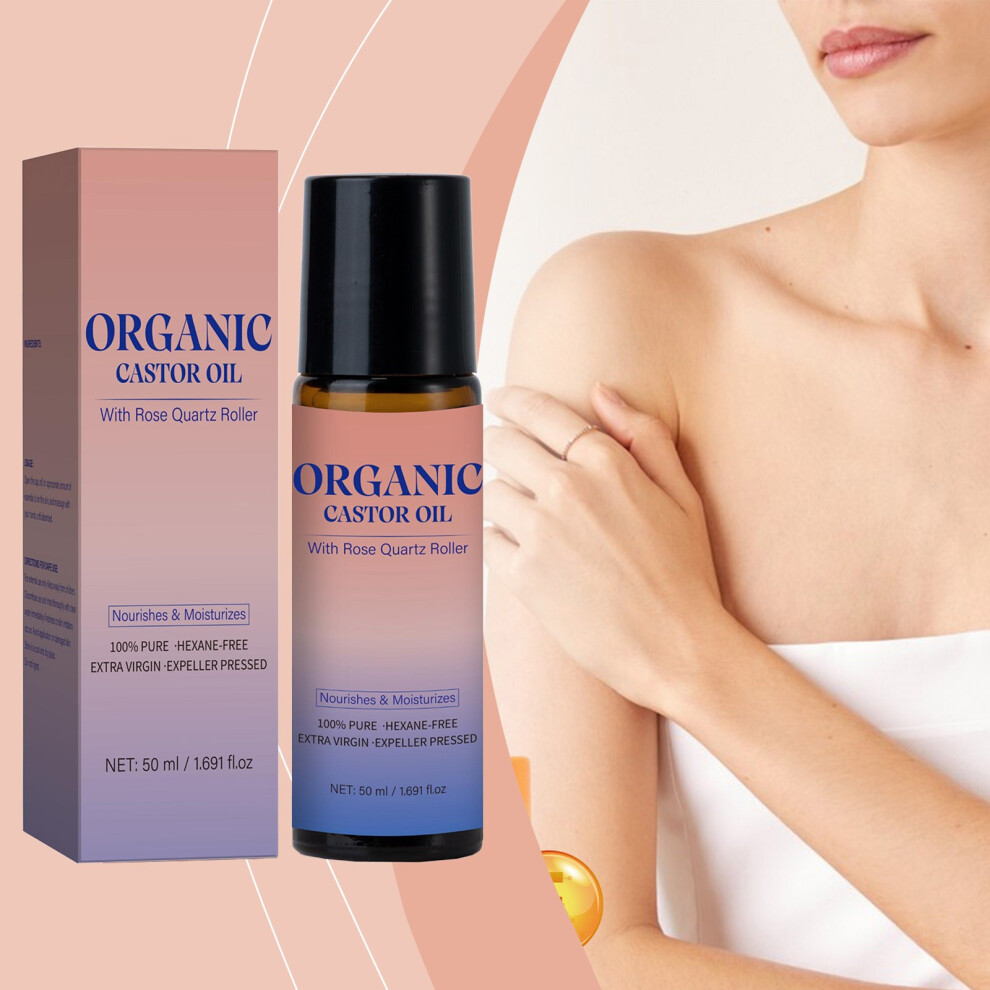 (Orange) Castor Oil Containing Rose Quartz Suitable For Eyebrows And Eyelashes Reducing Dirt And Mess 50ml