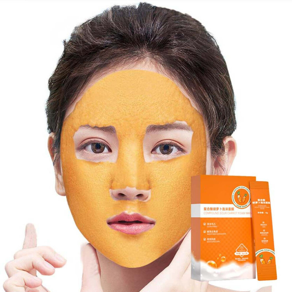 (Multicolor) Carrot Foam Smear Mask Cleansing Shrink Pores Moisturizing Hydrating Jelly Film 48ml