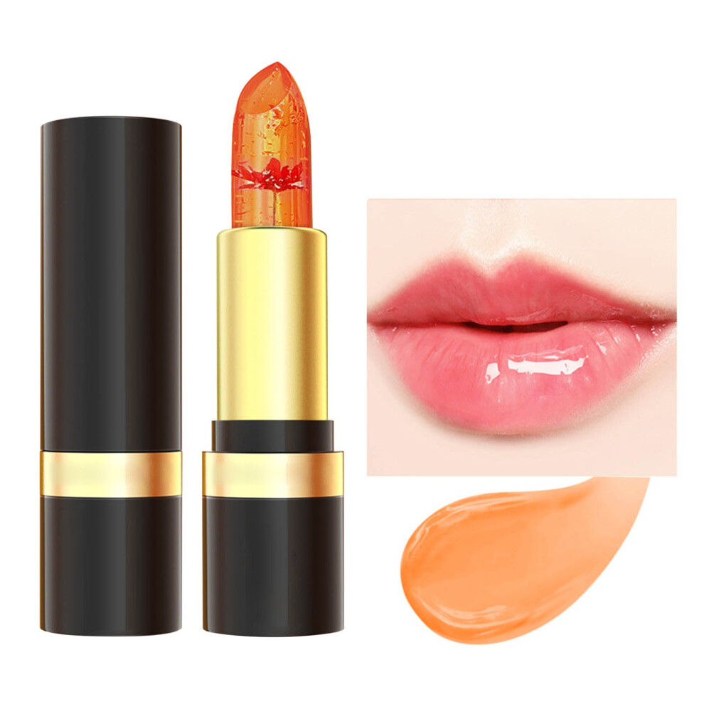 Red (Red) Flower Jelly Lipstick Temperature Change Moisturizer Long Lasting Nutritious Balm Color Change Lip Gloss 3.6G