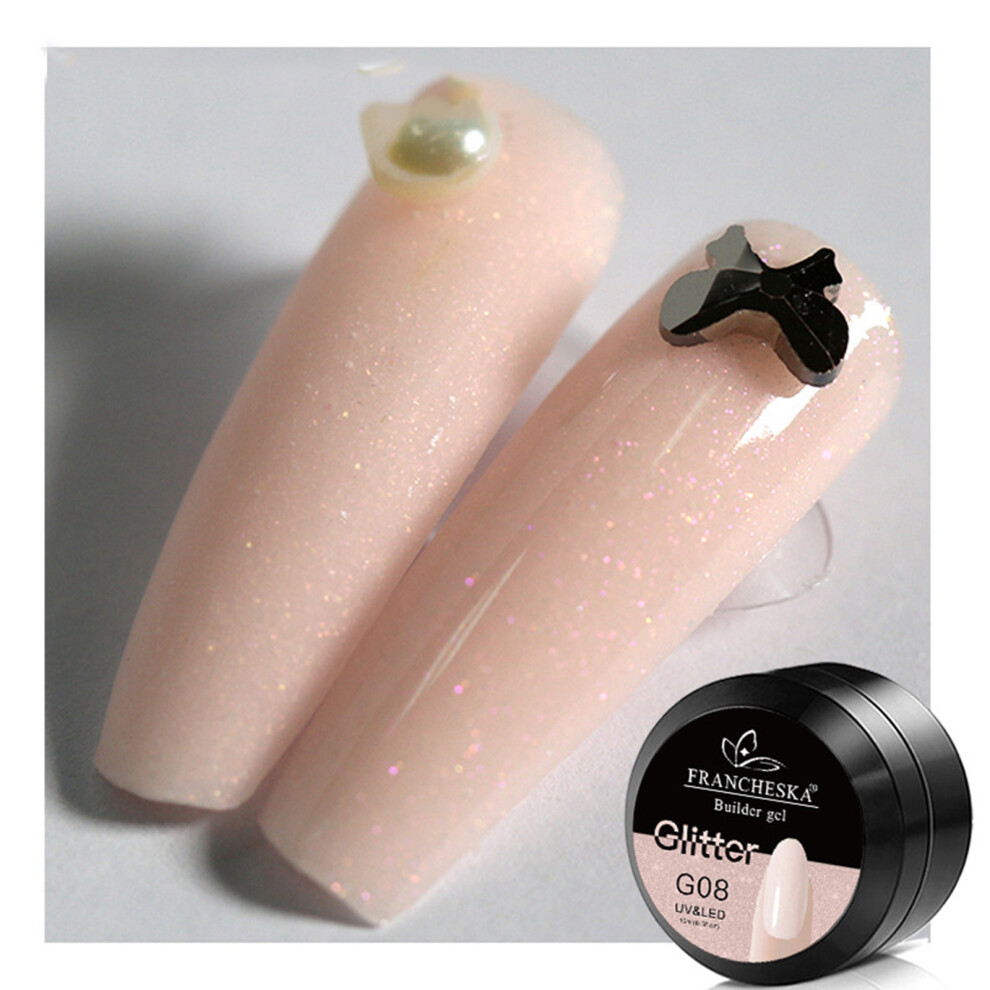 (Multicolor) Quick Extension Gel Nail Glitter Phototherapy Removable Gel