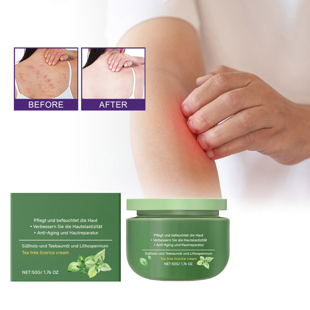 Green/Cream () Teatree Licorices Nourishing Herbal Antiitching Moisturizing Care Nourishing Body