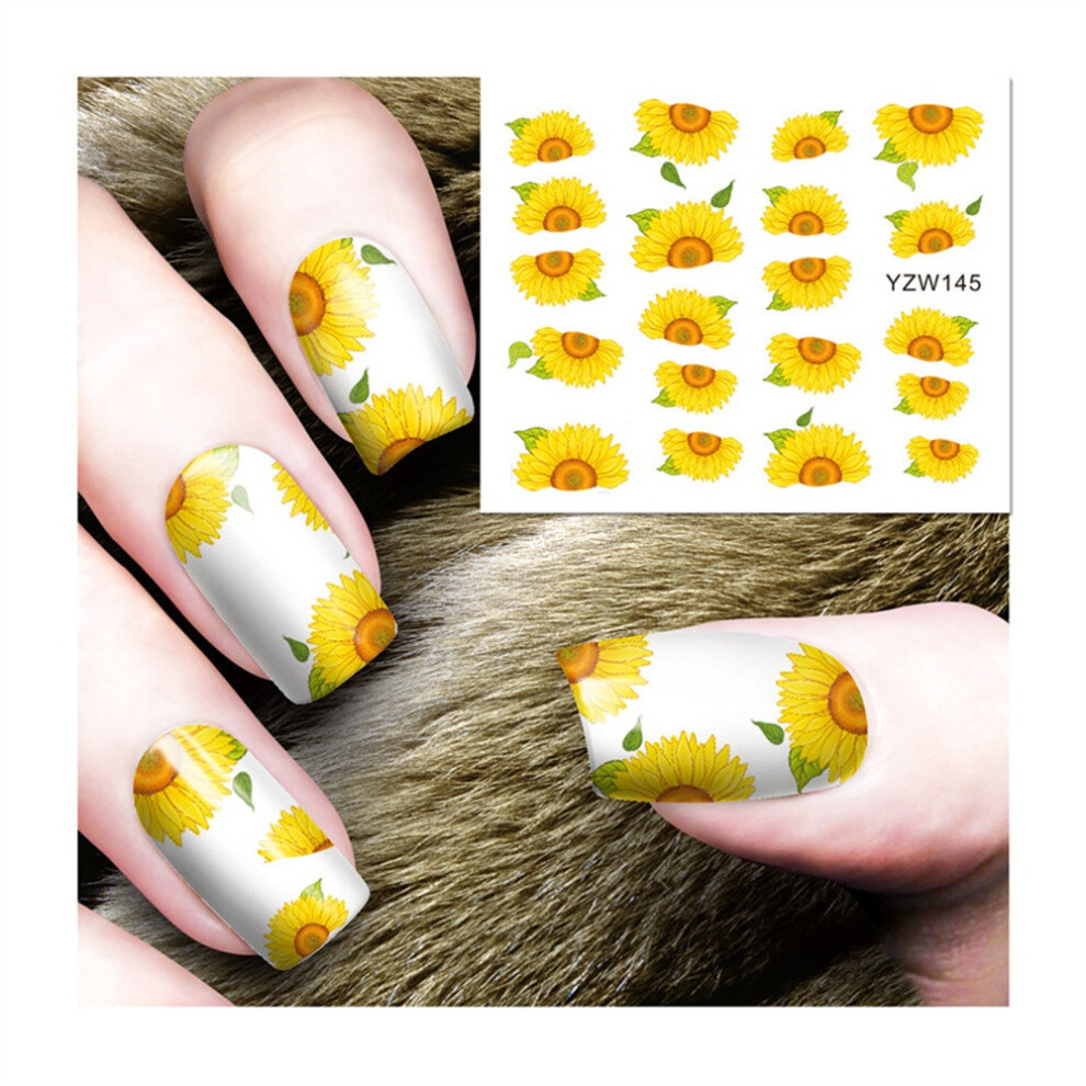 (Multicolor) Water Decals Nail Art Transfer Stickers Big Sheet Manicure Decoration