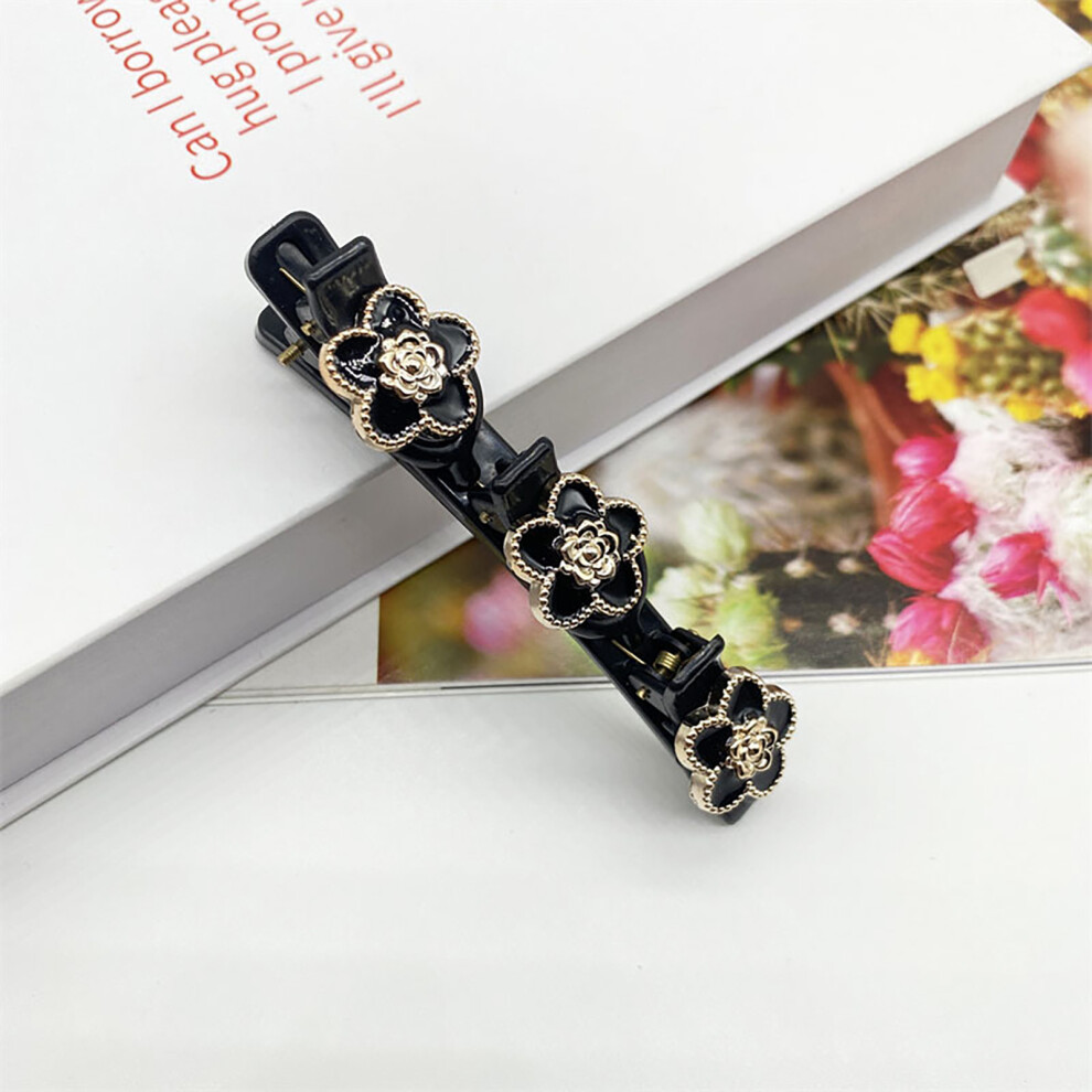 Black (Black) Hair Knitting Hairpin, Broken Hair Arranging Artifact, Female Forehead Banger Headdress, Hair Clip, Bill Clip Hair Ornament