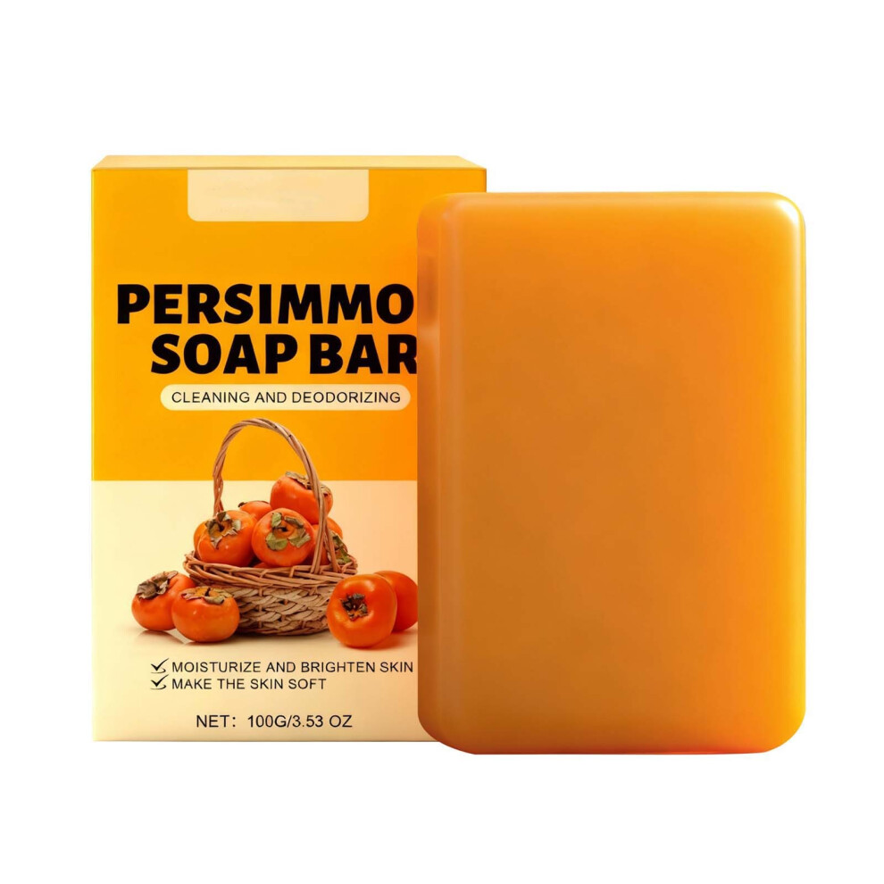 (A) Deodorizing Persimmon Soap Bar Japanese Persimmon Soap For Old People Smell Natural PersimmonSoap For Body Odor Hydrating