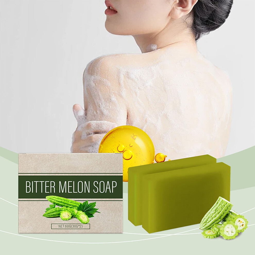 (Green) Soap Balsam Pear Balsam Pear Soap Tablets Cleansing Balsam Pear Soap Facial And Body Shower Soap Firming Pores And Removing Pigments 60g