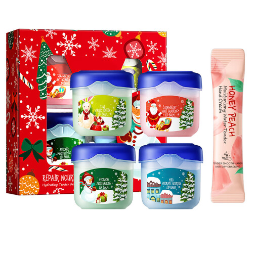 (Multicolor) Christmas Lipstick Gift Box And Winter Moisturizing Cracking Lipstick 2
