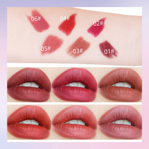 (Multicolor) Mini Lipstick Set 6ml 6-pack Moisturizing Lipstick Lip Gloss Set 1