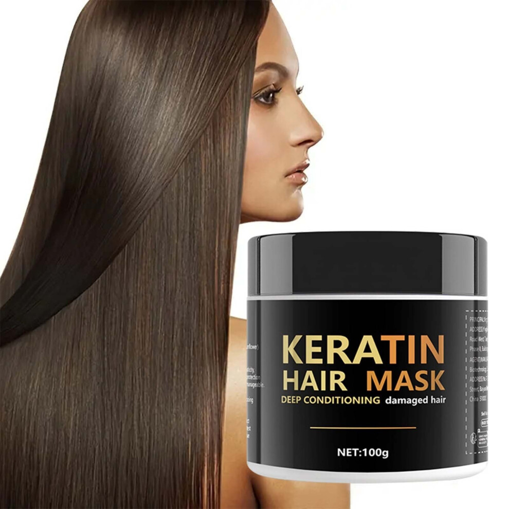 Black (Black) 100G Keratin - Infused Hair Mask Transform Dry Frizzy Hair Into - Locks With Hydration And Nourishment