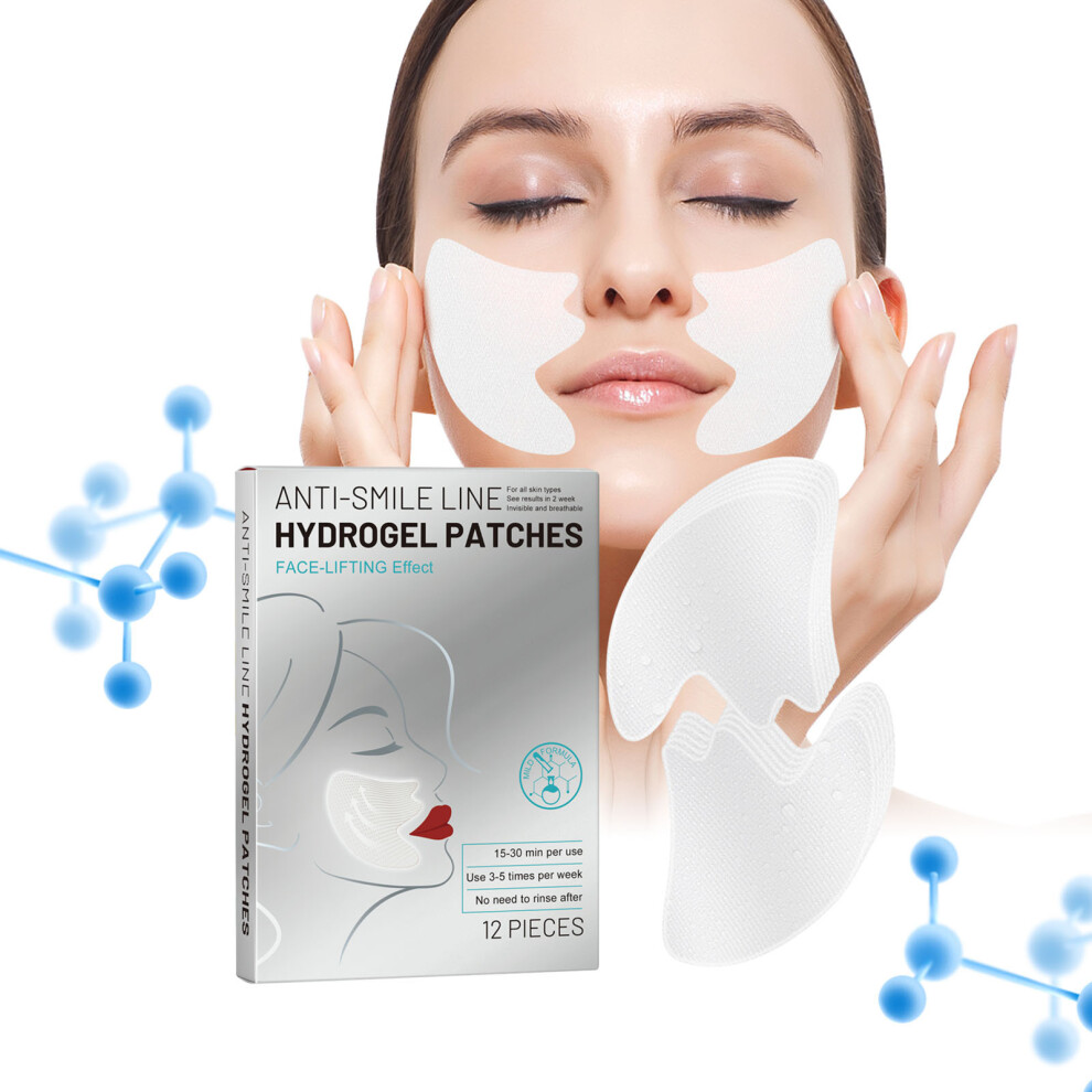 (Multicolor) Smile Line Patches Nasolabial Fold And Laugh Line Patches Antiwrinkle And Lightening Of Fine Lines And Splayed Lines 12PCS