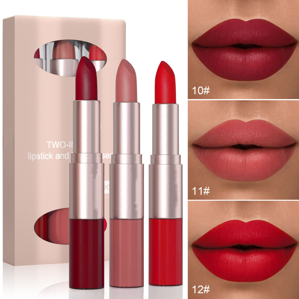 (D) Moisturizing Matte 3-pack-in-1 Lipstick And Lip Gloss 3.5ml+7g