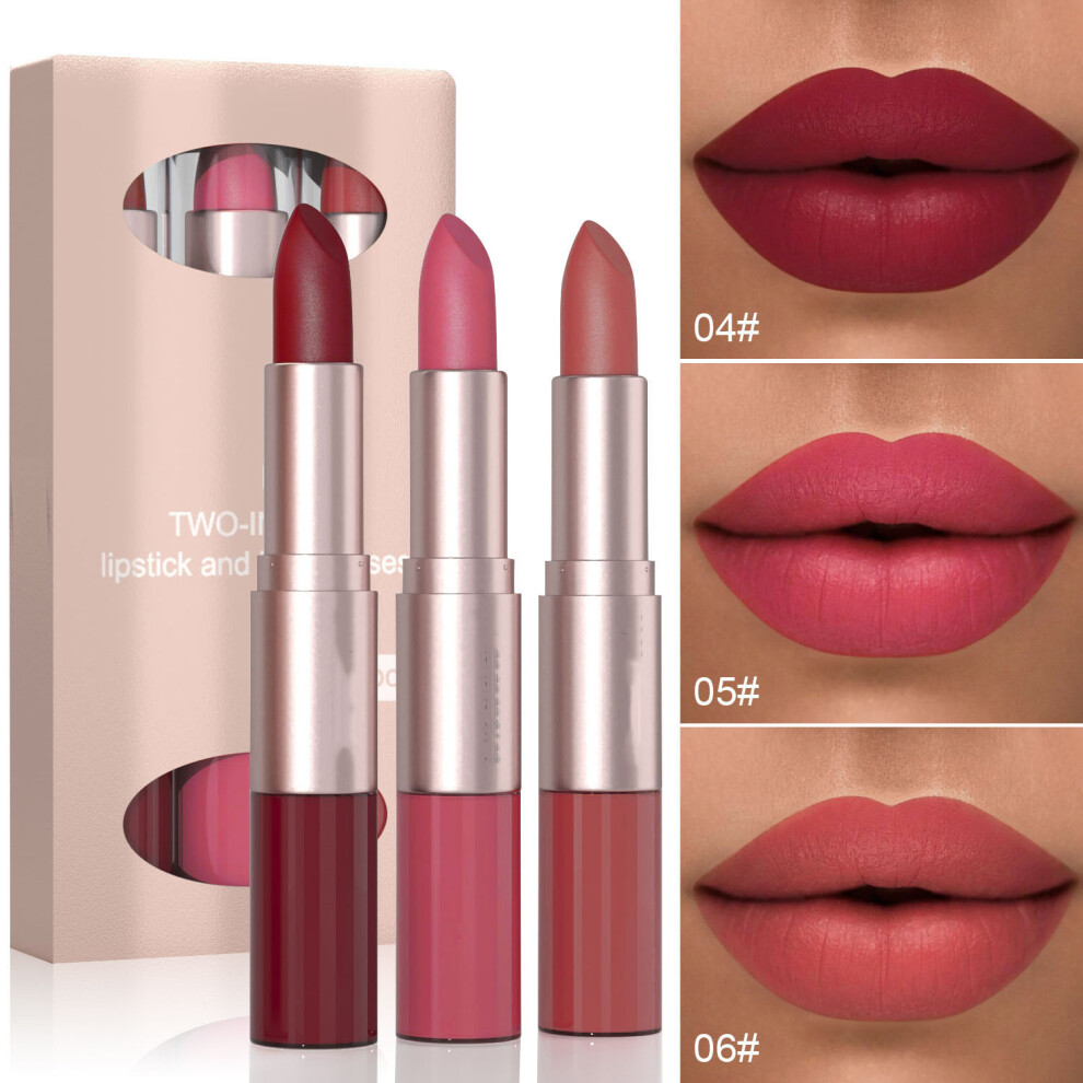 (B) Moisturizing Matte 3-pack-in-1 Lipstick And Lip Gloss 3.5ml+7g